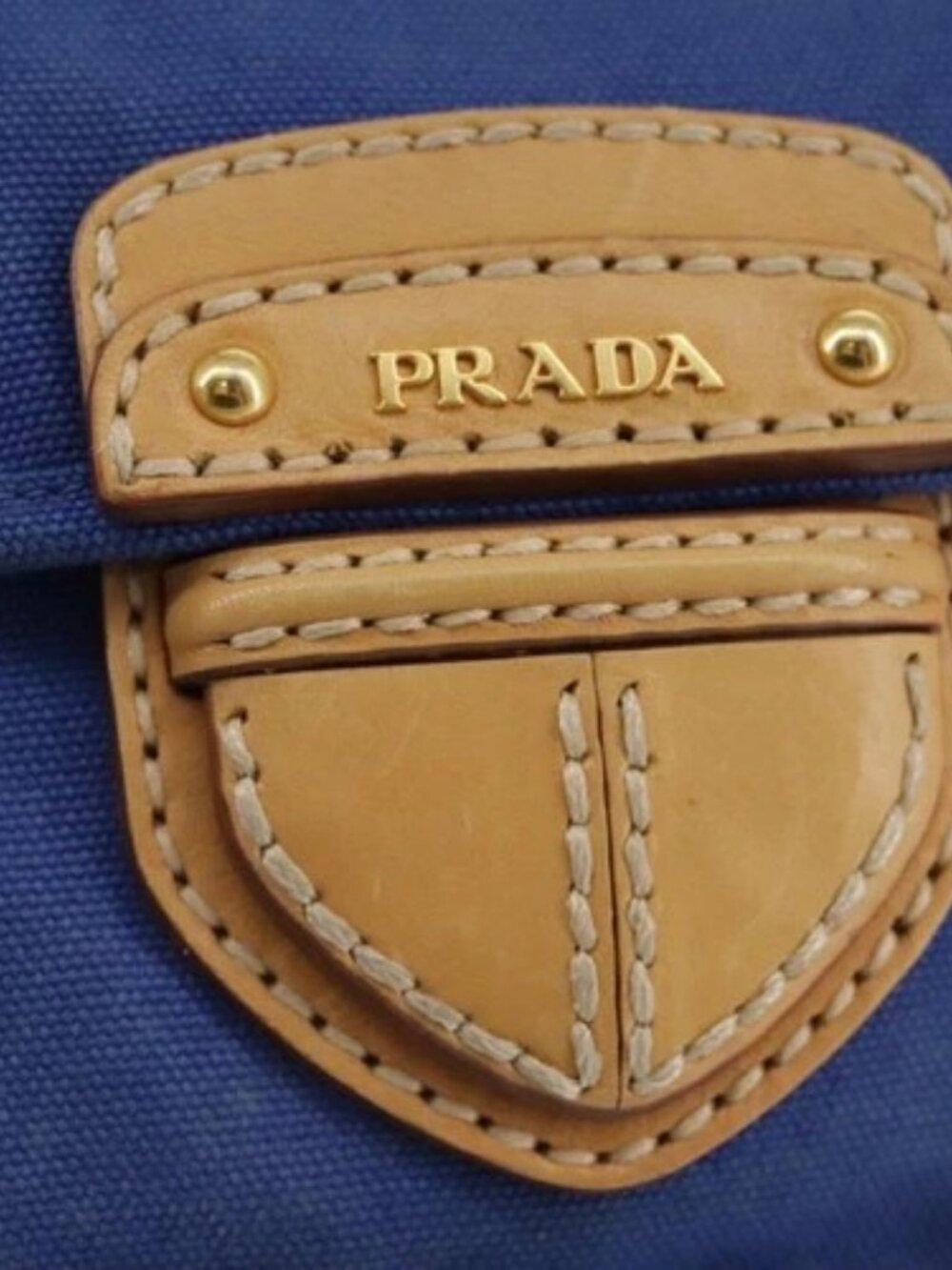 PRADA Shoulder Bag Canvas Blue Auth 111326 - Picture 13 of 16